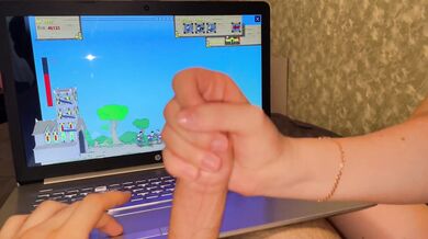 Stepsister Distracts me from playing Age Of War by giving me a HANDJOB