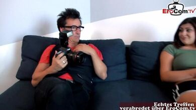 German 18yo teen with natural tits – street flirt and pick up