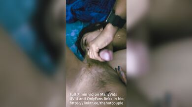 Sucking balls untill my stepbro cums