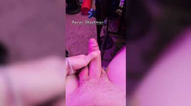 Virgin jerking off with his precum