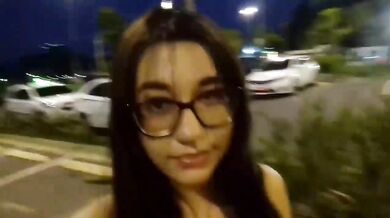 Strolling in the mall alone in the dark