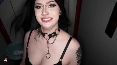 Gloryhole Swallow - Xoe Grim Pierced Goth Girl 2nd Visit Cum Glor