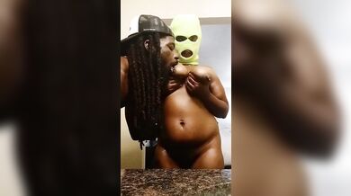 Freaky Masked Ebony Plays With Pink Pussy Before We Lick Her Huge Tits Then She Sucks Daddy Fat Cock (Eden Ivy)