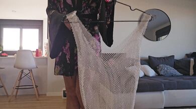 TRYONHAUL FISHNET TRANSPARENT DRESS