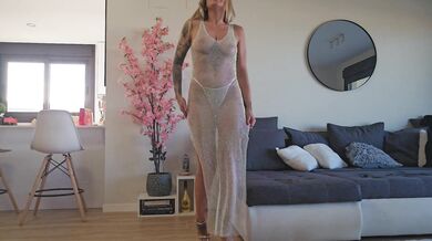TRYONHAUL FISHNET TRANSPARENT DRESS