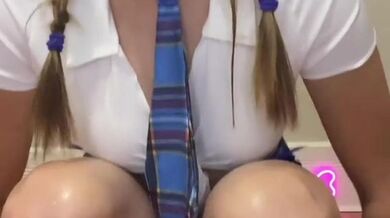 Schoolgirl learns to ride