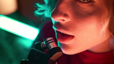 ASMR Ear Licking & Close Breathing in Red Dress