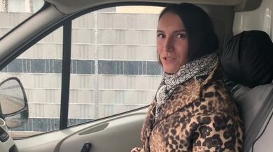 a truck driver fucked a amazing brunette in the woods