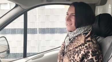 a truck driver fucked a amazing brunette in the woods