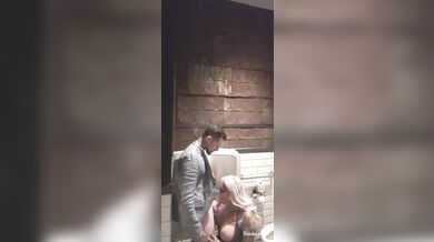 Big ass blonde BIANKA SWOOL getting railed over the public bathroom