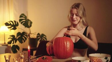 Cozy Halloween Pumpkin Carving With Your Gf