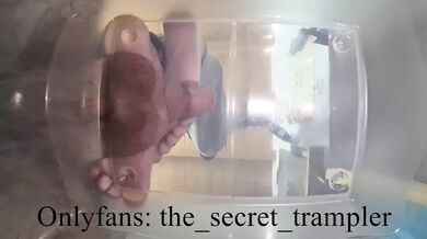 Cock and balls puncaked under glass 2 (preview, full video on Onlyfans) cock and ball trampling