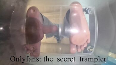 Cock and balls puncaked under glass 2 (preview, full video on Onlyfans) cock and ball trampling