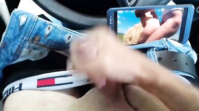 Almost get cought by my BOSS while I was jerking off in a car!! POV