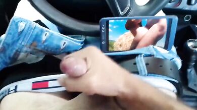 Almost get cought by my BOSS while I was jerking off in a car!! POV