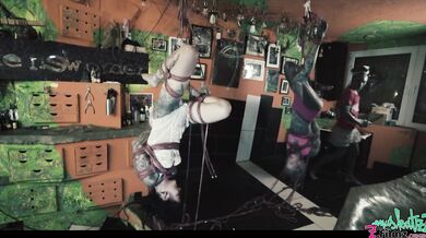 Anuskatzz gets tied up in shibari with cute tattoo girl from Lily Lu for Dirty dreaz BDSM rope play