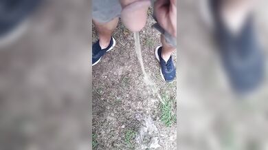 Pissing into the wind during a summer storm splashing all over me