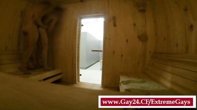risky sucking and fucking in the sauna part 2