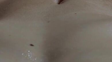 He cum on my boobs as I masturbate, I play with the juice until I orgasm