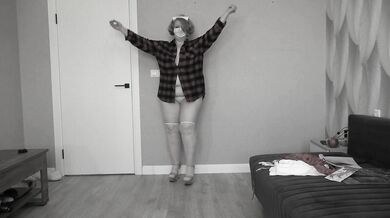 Busty BBW MILF tries on a nurse costume