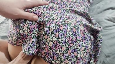 Rubbing Cock against My Stepsister's Perfect Ass and Pussy in Dress till Cum