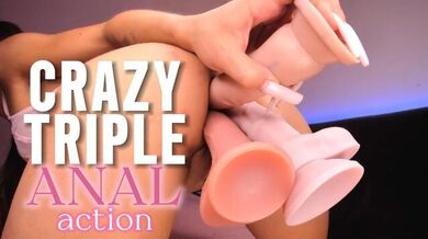 HOW DOES SHE HANDLE IT??? SKINNY GIRL. TRIPLE ANAL.