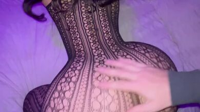 Latina teen ass looks amazing on fishnets