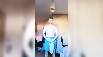 LongJohn0Hara getting out of his beach wear and going into the shower