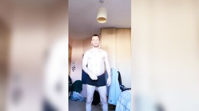 LongJohn0Hara getting out of his beach wear and going into the shower