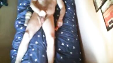 LongJohn0Hara lying on the bed fucking a tight micro rib fleshlight