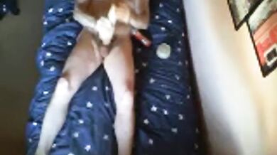 LongJohn0Hara lying on the bed fucking a tight micro rib fleshlight