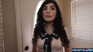 Pregnant Latina Student Seduces Teacher - Petite Teen Fucks Rough In Pov 4K