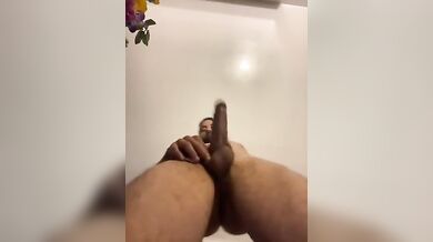 Flashing big dick Stroking Huge Cock