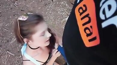 Otaku Jennii face fucked in Public park