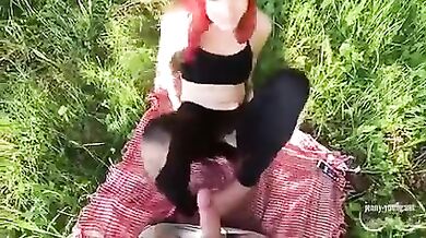 Redhair beauty does footjob in sports leggings.jenny-young.net (Jenny Young, Nubiles)