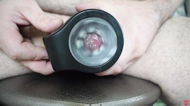 Beautiful cum from Automatic Male Masturbator