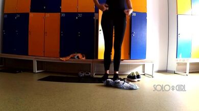 School locker room, innocent public masturbation