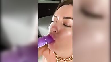 Sloppy blowjob with fake cum
