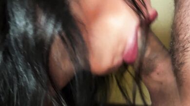 I cum in her pretty mouth and she happily swallows it