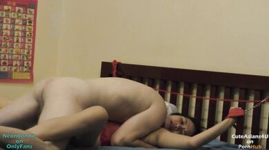 Kinky Blonde Asian Tied Up and FUCKED Good!