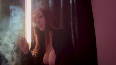 Italian Big Tits Long Hair Milf Artemisia Love Hot Solo Big tits play Cigarette Smoking Sesh