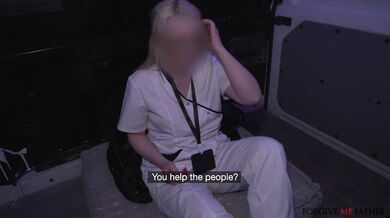 Petite blonde nurse with perfect little pink pussy has LEG SHAKING ORGASM - Forgive Me Father