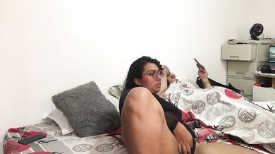 My horny stepsister masturbates and makes video in my room