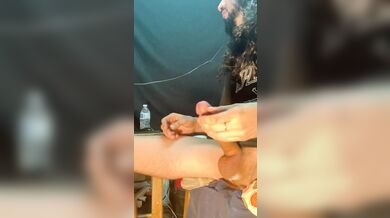 HUGE CUM SHOT in my Led Zeppelin tee BBC LATINO DICK COCK CUM CUM SPRAY cumshot