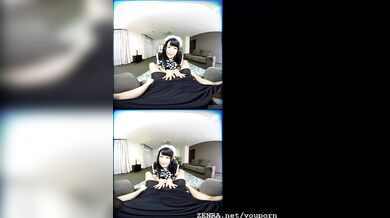 ZENRA VR Japanese AV star Azuki maid handjob fantasy