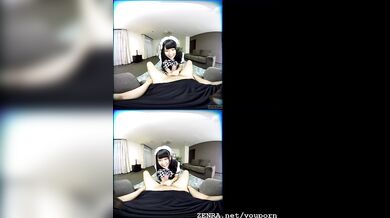 ZENRA VR Japanese AV star Azuki maid handjob fantasy