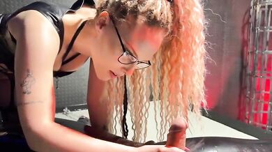 MILF Mistress in Glasses Dominates Slave with Hardcore BDSM Handjob and Facesitting