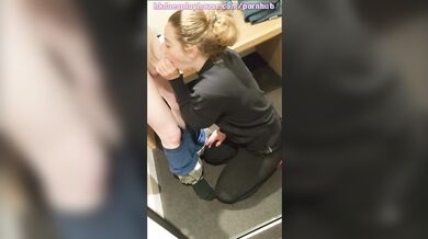 She Sucks Off Yet Another Stranger in Store Changing Closet (Heather Kane)