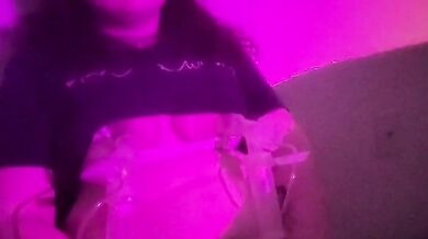 Solo milf masturbation with breast pump