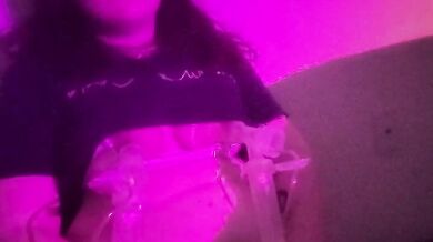 Solo milf masturbation with breast pump